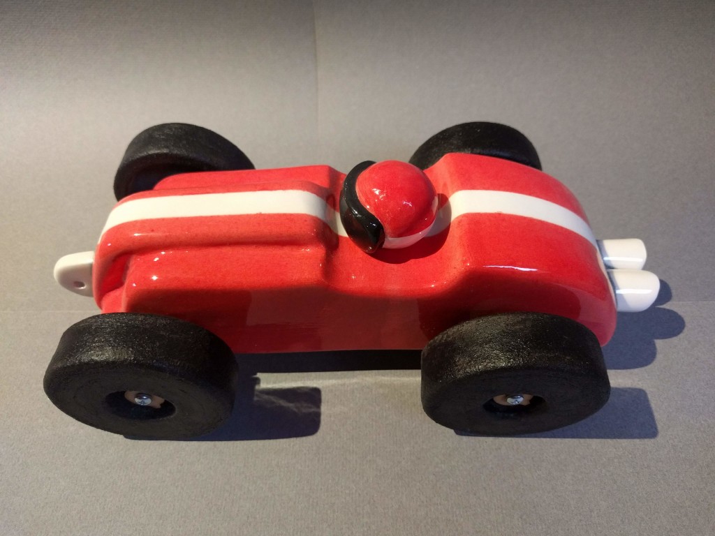 handmade ceramic toy car